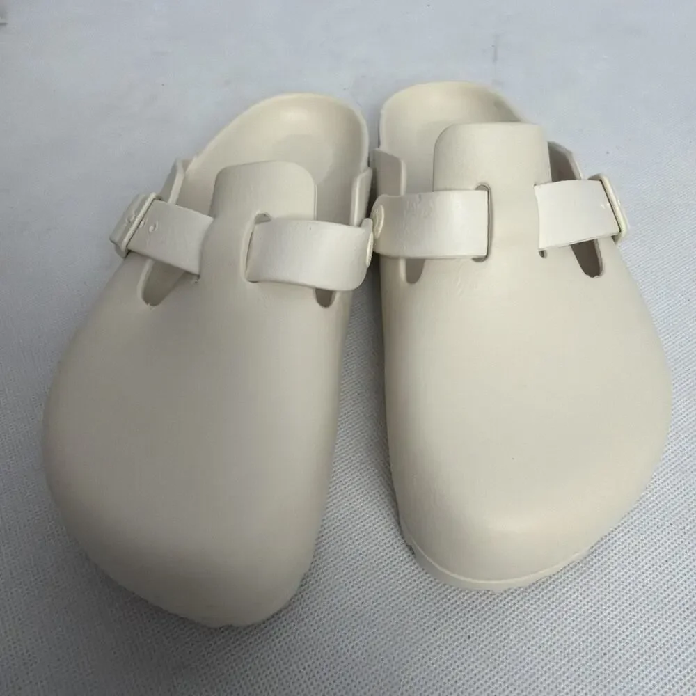 BIRKENSTOCK BOSTON WHITE EVA ESSENTIALS CLOGS 36